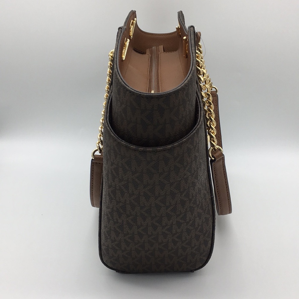 MICHAEL KORS LG CHAIN SHLDR TOTE BROWN 35F8GTVE7B NWT - Picture 8 of 16